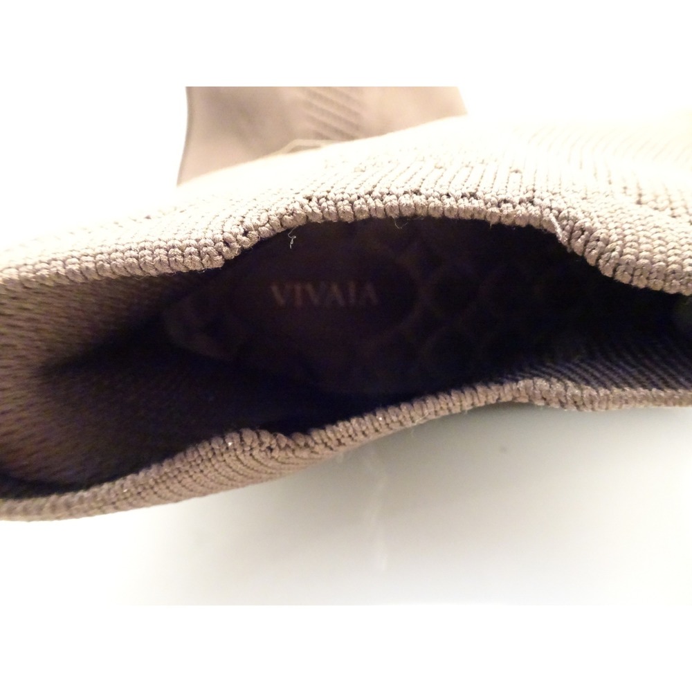 Vivaia Brown Knit Square Toe Ankle Boots RPET Sustainable Low Block Heel 37.5 - Picture 3 of 5